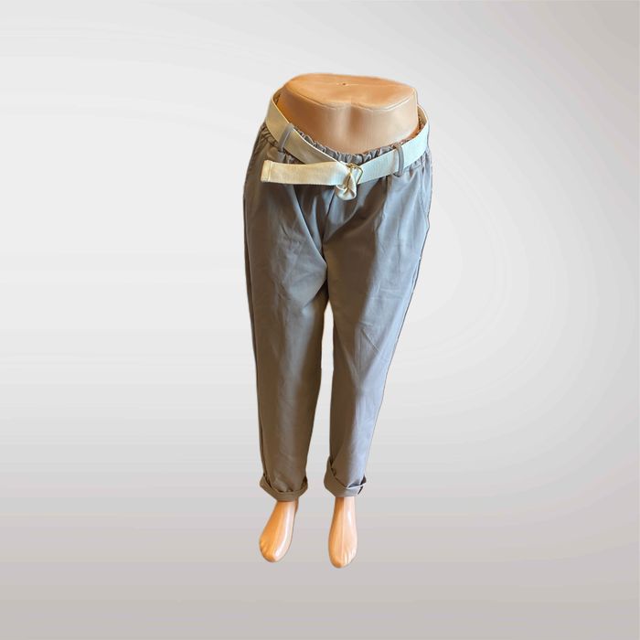 Spodnie Damskie z Paskiem Szary