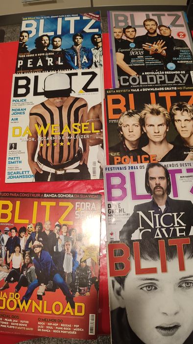 Conjunto de 19 revistas de música BLITZ