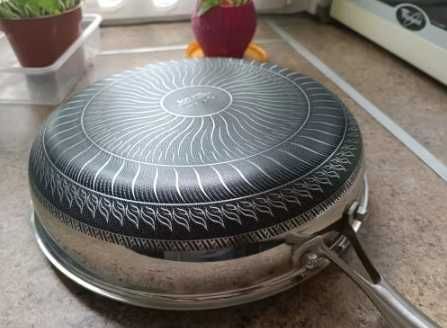 Антипригарная сковорода для индукционной плиты с нержавеющей стали 316