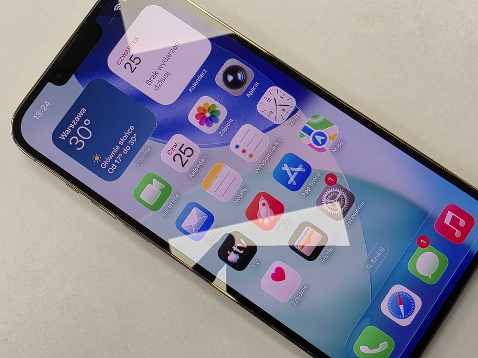 iPhone 13 PRO MAX 128GB Dual SIM (SIM + eSIM)/ Gold/ Złoty/ BAT 85%/ Grade A/ + ładowarka/ GW 12 MSC