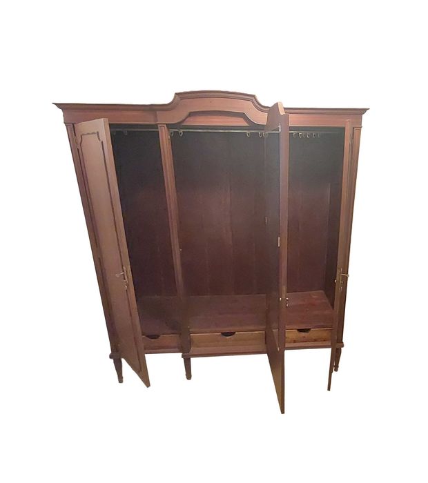 Armário Guarda-roupa de Madeira 3 Portas com Espelho Interno