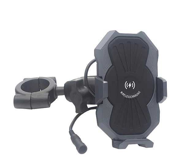 Антивібраційний тримач телефону на мотоцикл Бездротова 15W Металевий