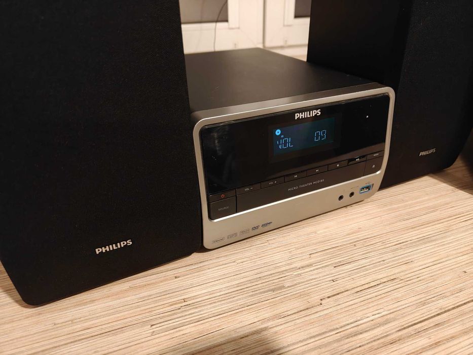 Mikrowieża DVD 2.1 Philips MCD183 | Subwoofer 100W | USB AUX | Pilot | BDB