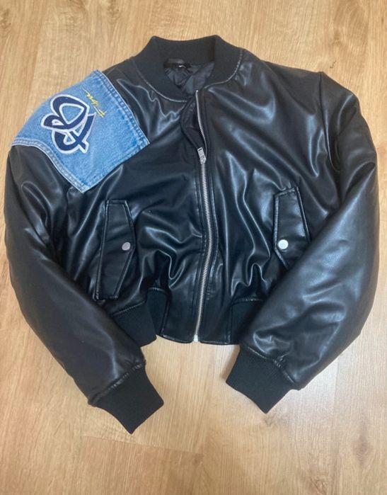 czarna black kurtka bomberka baggy vintage