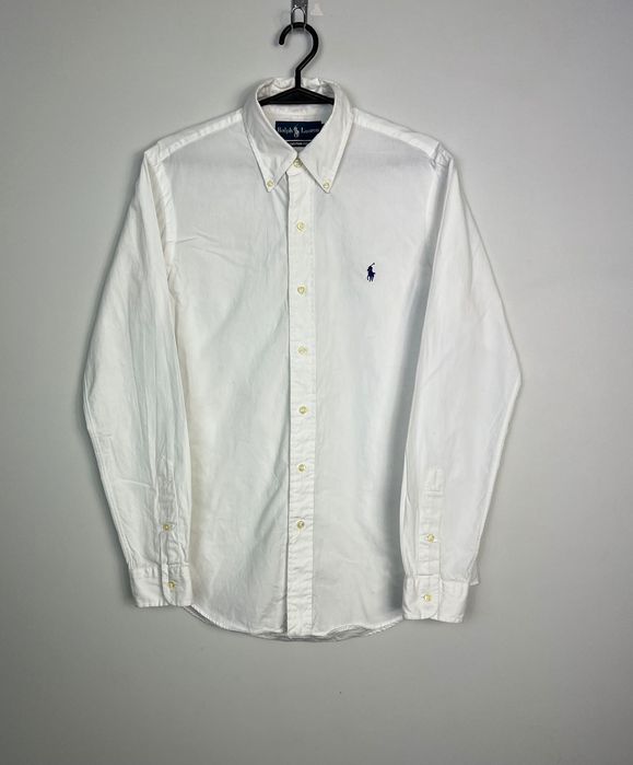 Biała Koszula Polo Ralph Lauren Small Logo Elegancka Custom Fit