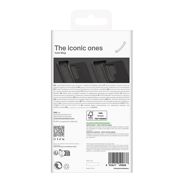 Etui silikonowe Puro Icon Mag z MagSafe do Samsung Galaxy S25 - czarne