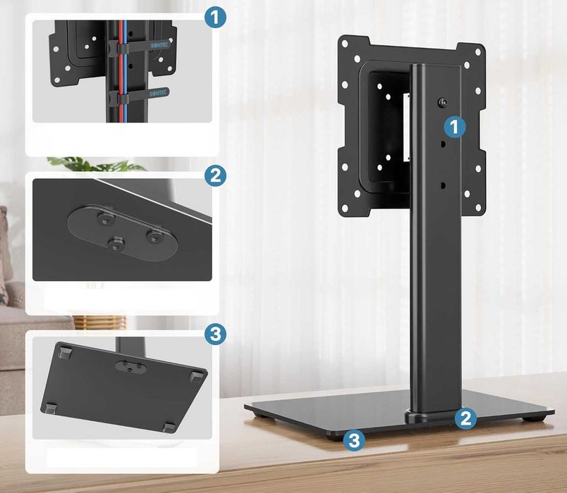 BONTEC ST07 stojak uchwyt obrotowy do TV 17-43" do 45kg podstawka