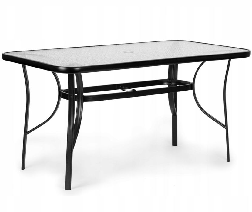 Stół Stolik Ogrodowy Szklany 140x80x72 cm Duży na Ogród Taras Balkon