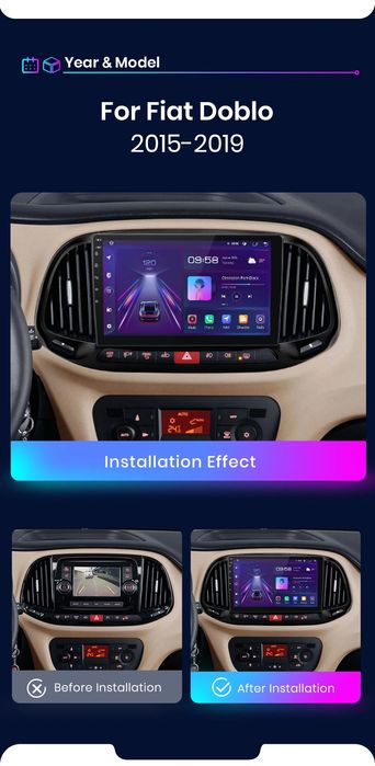Rádio Android Fiat Doblo 2010 a 2019 Carplay GPS wifi Bluetooth NOVO