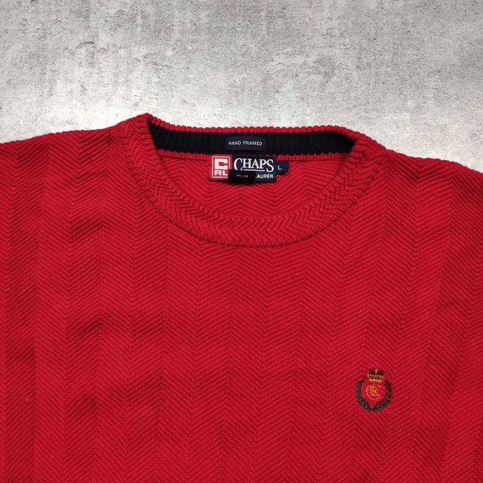 MĘSKI PREMIUM Elegancki Retro Sweter Pleciony Ralph Lauren Chaps Classic