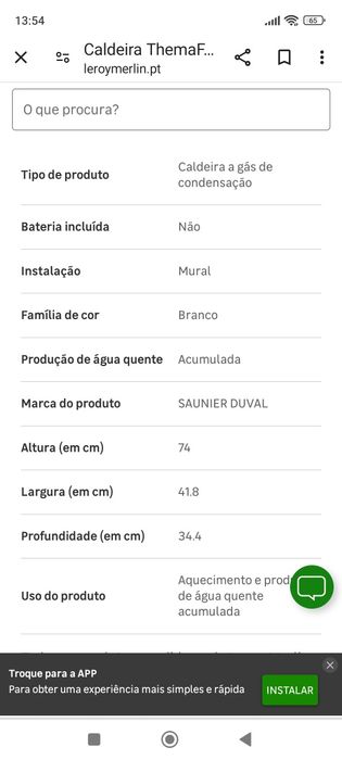 CALDEIRA A GÁS - SAUNIER DUVAL C-25.