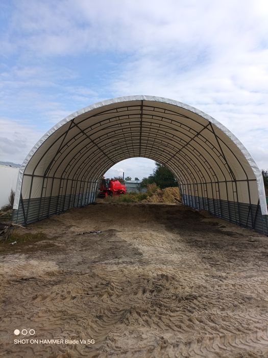 Hala łukowa wiata namiot słoma bydło drób maszyny