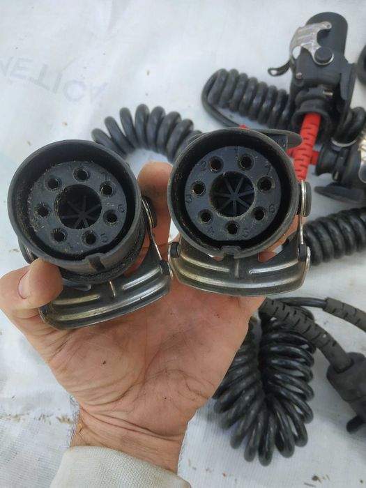 Kabel przewód spiralny do naczepy EBS ABS RÓŻNE wtyczka przejściówka powietrza elektryczny