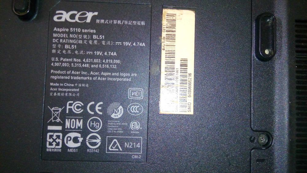 Ноутбук ACER ASPIRE 5110