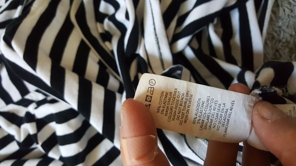 Sukienka w paski na długi rękaw M bawełna