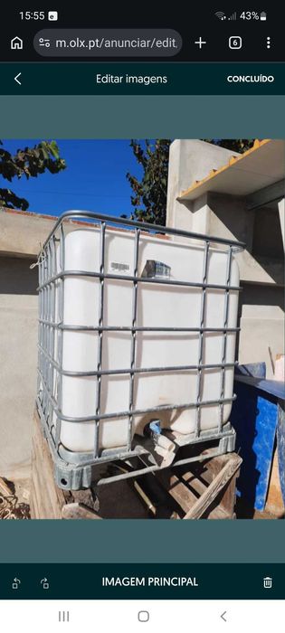 Depósito 1000L usado com água limpa