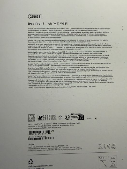 iPad Pro 2025 13’ - M4 com 256GB em otimo estado
