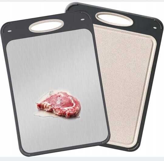 Deska do krojenia guanci double 2w1 stal+eko PP dwustronna