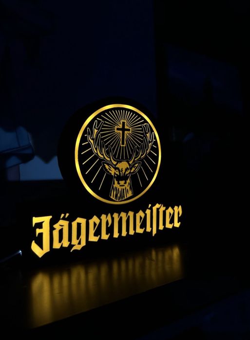 Logo Jagermeister Lampa LED USB, wydruk 3D