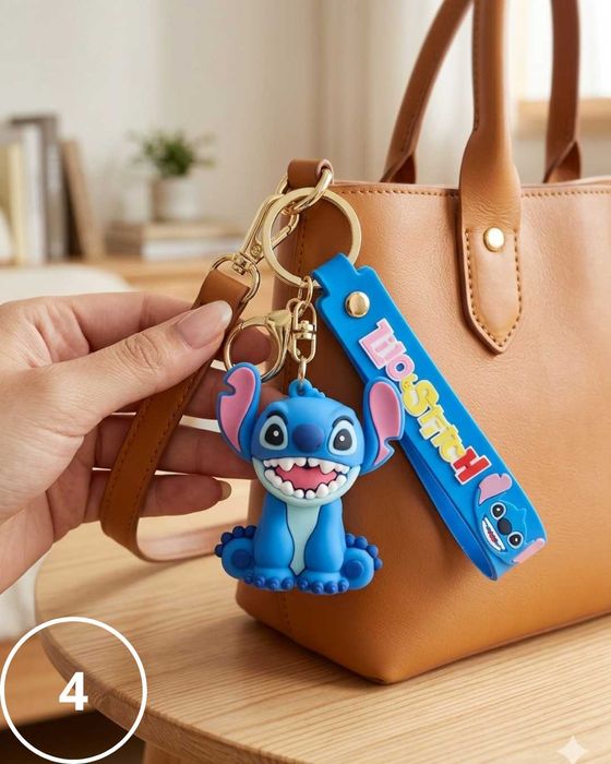 Chaveiro Fofo de Stitch e Angel do Filme Lilo e Stitch | Novo