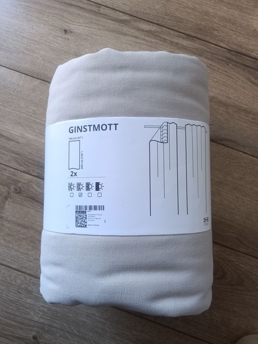 Zasłony beżowe 2 sztuki na taśmie 145x300 NOWE
