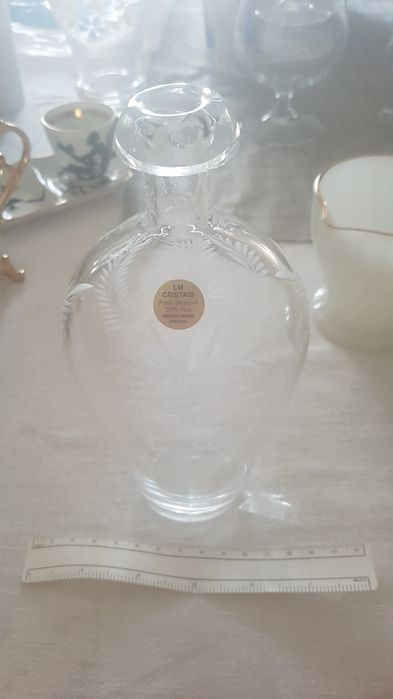 frasco jarro cristal LM CRISTAIS Marinha Grande par jarras jarra prata