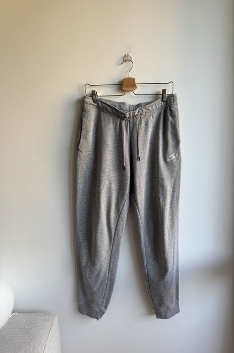 Nike szare spodnie dresowe M 38 luźne wysoki stan Hibou Adidas