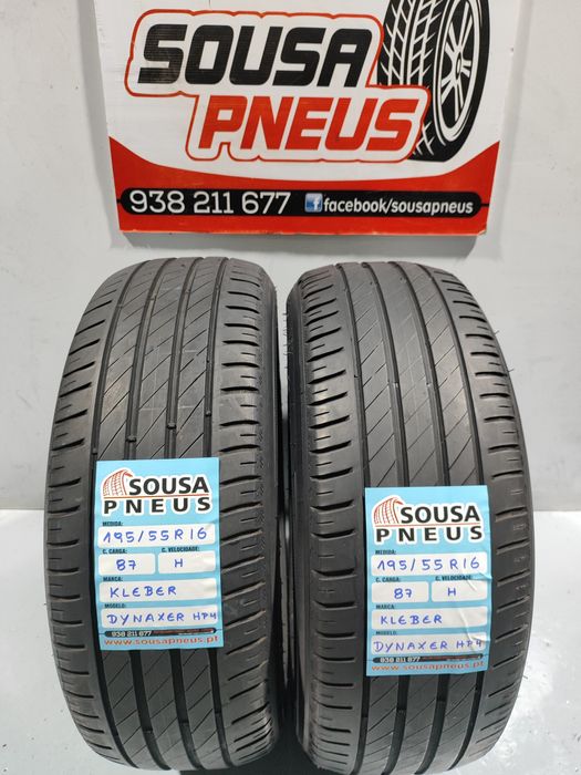 2 pneus semi novos 195-55R16 Kleber - Oferta da Entrega