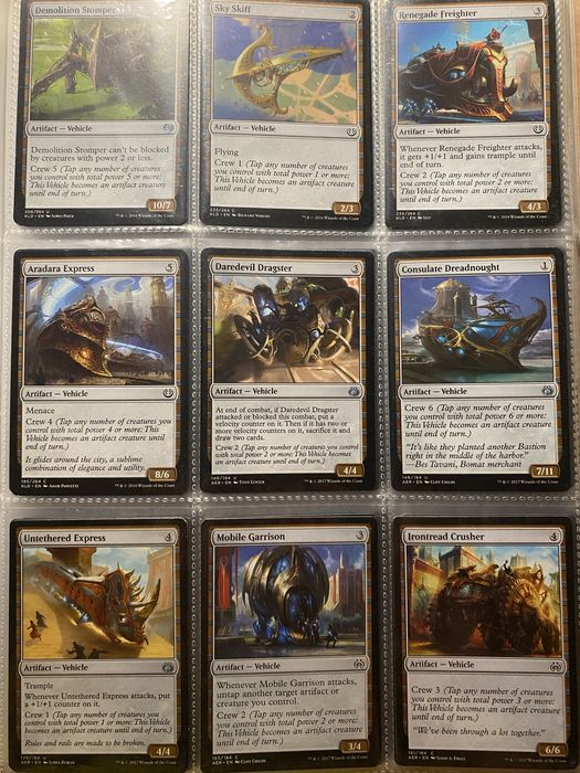 Vehicle kolekcja 48 kart magic the gathering kazda inna
