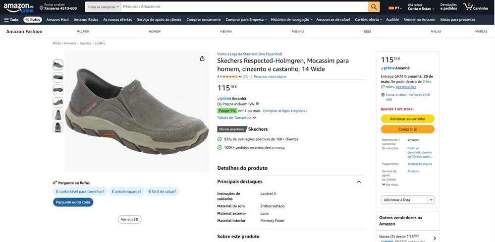 Skechers Mocassim homem Tam 48,5