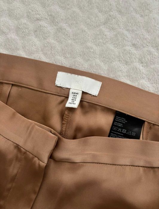 Eleganckie szerokie letnie spodnie palazzio satynowe H&M