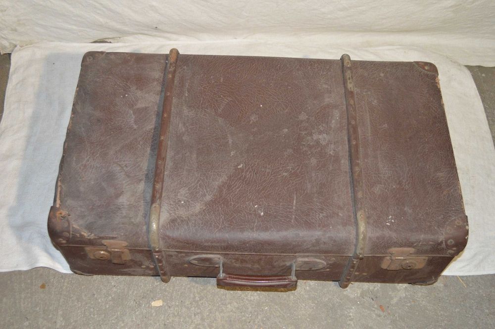Stary kufer podróżny walizka prl antyk retro 74x44x23