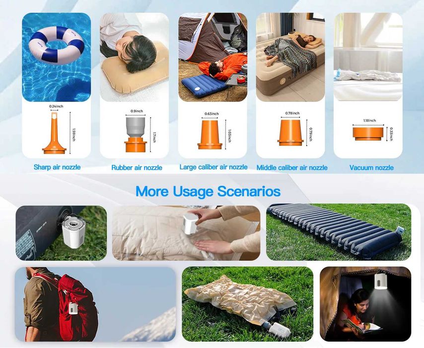 GIGA PUMP TINY Гарантія Туристичний електричний міні насос і ліхтар