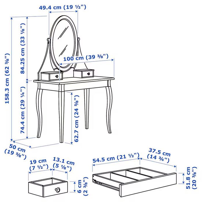 Toaletka Hemnes IKEA (GRATIS taborecik do toaletki)