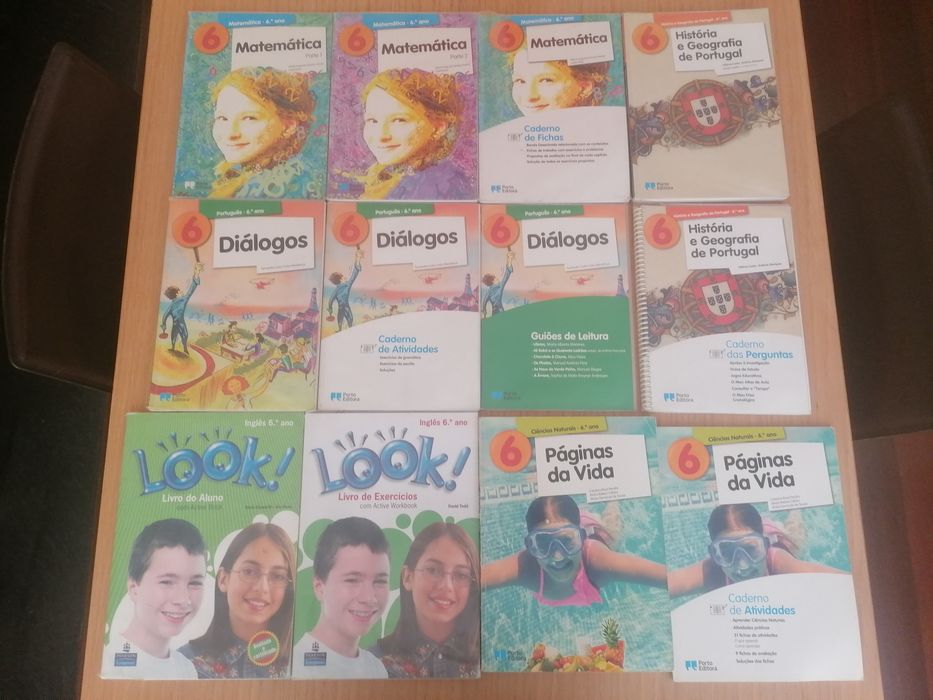 Livros escolares 6º ano manuais e livros de fichas com capa plástica