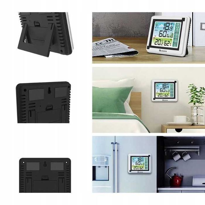 NOWA Stacja Pogody Termometr Bezprzewodowy LCD Cyfrowa Czujnik zew