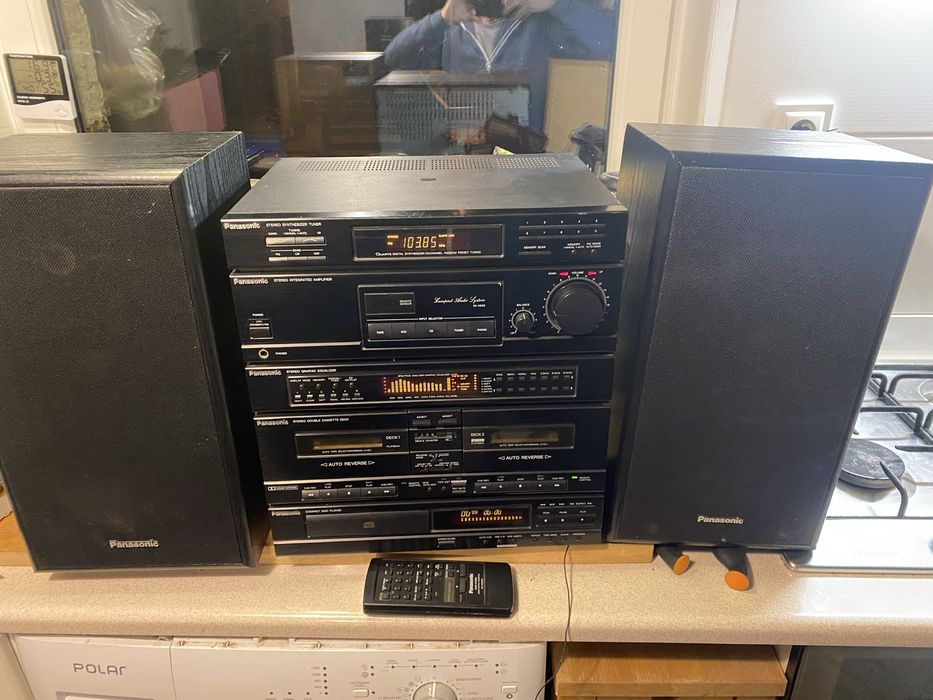 Wieza panasonic z kolumnami i pilotem - sprawna - zobacz stan -.