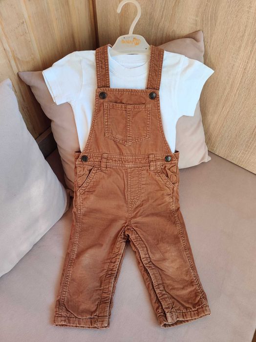 Комбінезон вельвет 86 розміру + біла футболка