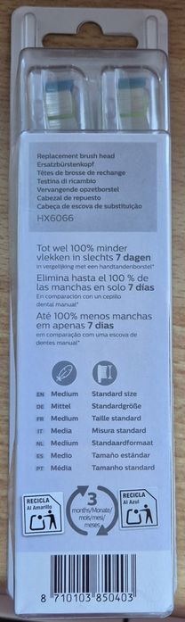 Końcówki do szczoteczek Sonicare Philips W2 Optimal White 6 szt. HX606