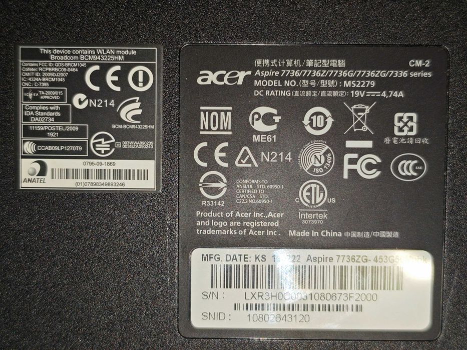 Ноутбук ACER Aspire 7736ZG