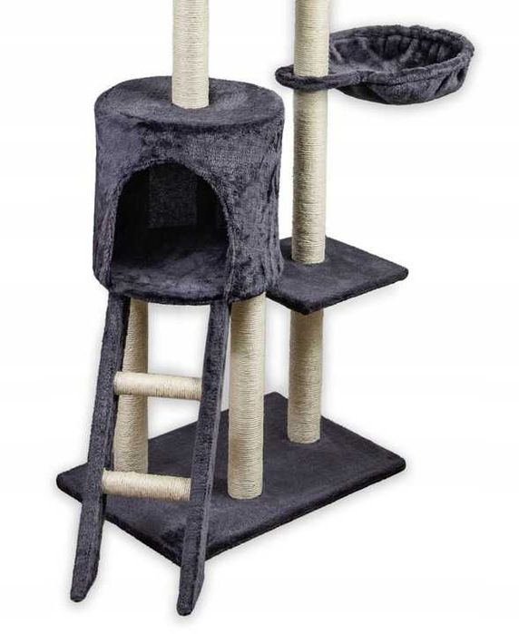 Когтеточка висока 140 см дряпак сірий кігтеточка дом кота