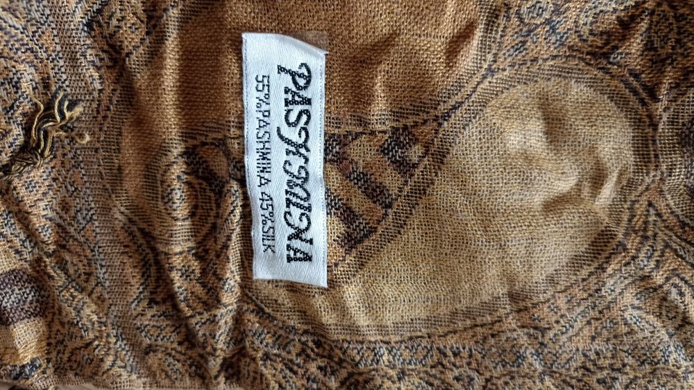 Szal chusta Pashmina jedwab i kaszmir