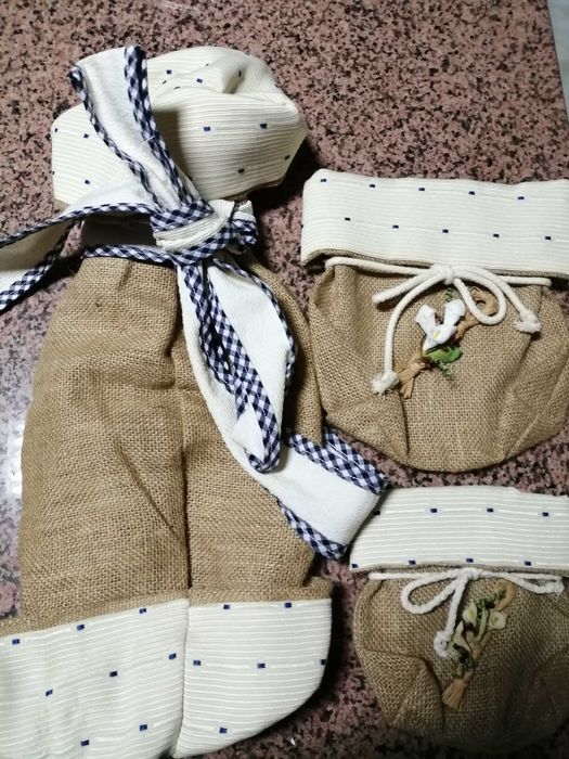 Sacos decorativos em tecido