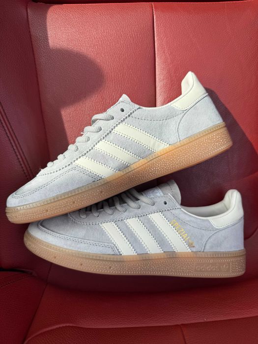 (БЕЗ ПЕРЕДОПЛАТИ) Adidas Handball Spezial Grey White адідас спешл сірі замшеві