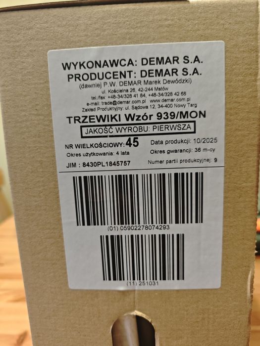 Buty wojskowe wz 939/mon 45