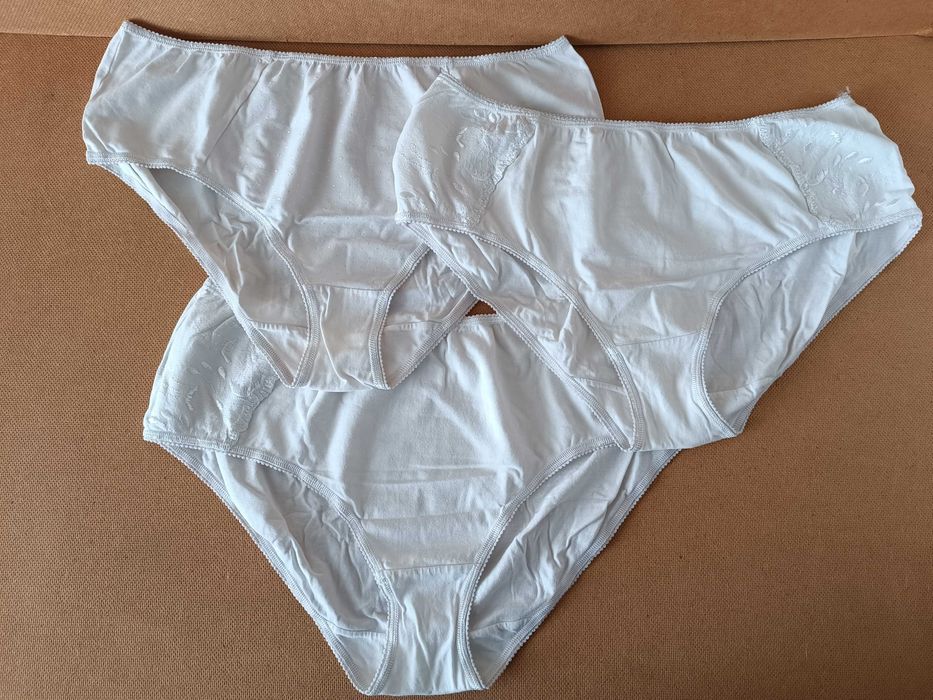 євро 48 / 54-56 набір комплект трусики високі білі батал великі M&S