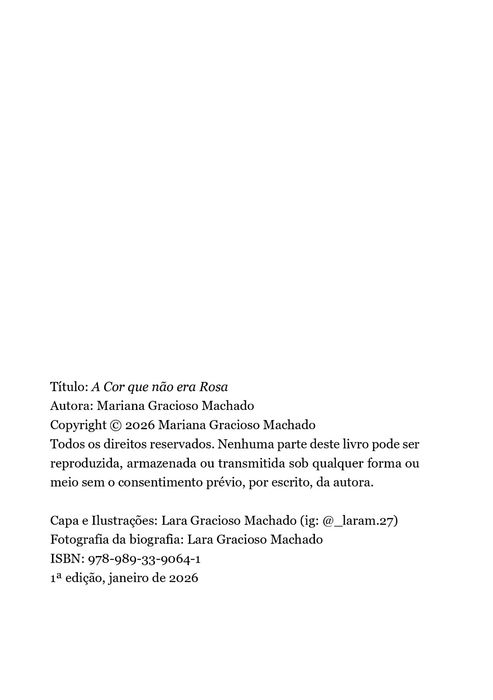 Livro "A Cor que não era Rosa"