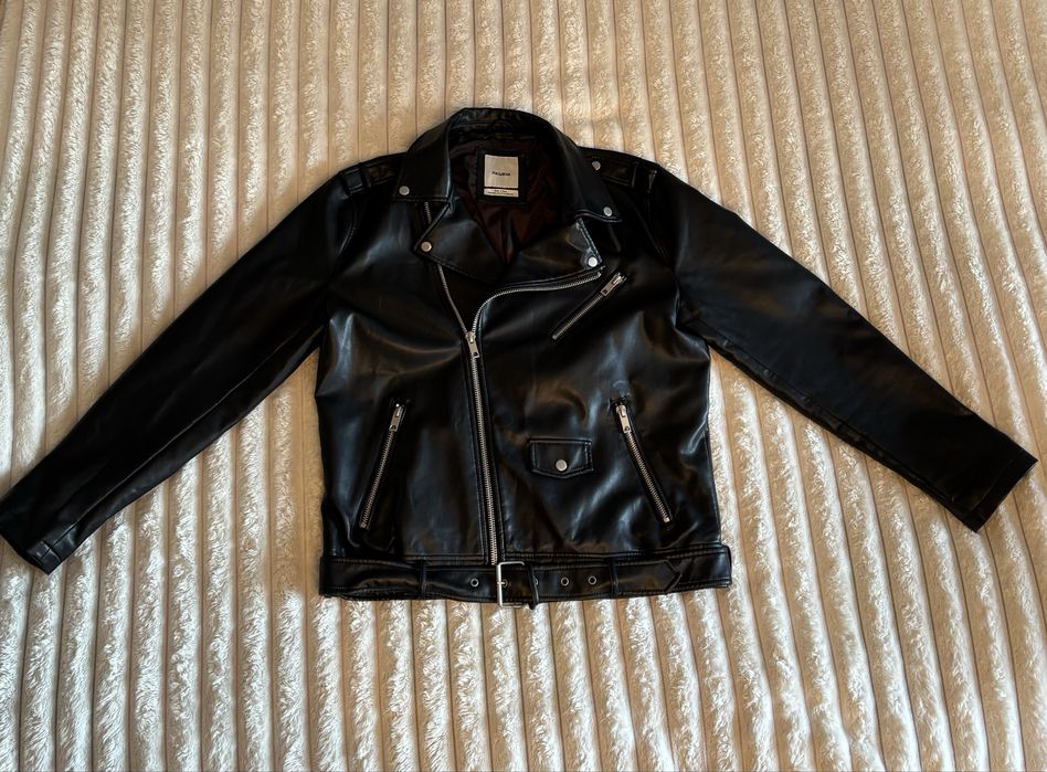 Шкіряна куртка чоловіча Pull&Bear