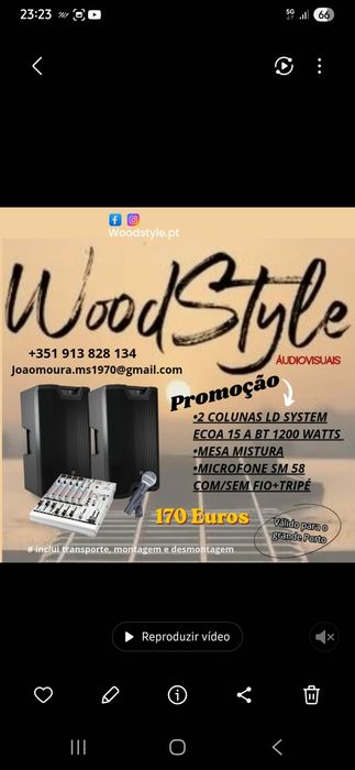 Aluguer som, luz p.a., colunas. para festas ou eventos