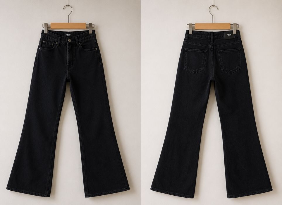 Жіночі чорні джинси кльош CRACPOT JEANS розмір 28  S-М  високa посадка Туреччина